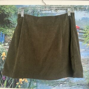 Halara Olive Corduroy Skirt